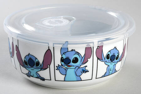 Stitch 16 Oz Round Plastic Microwave Bowl & Vented Lid