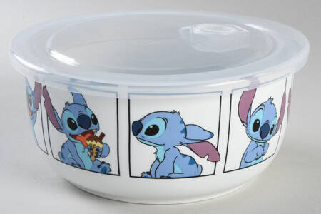 Stitch 32 Oz Round Plastic Microwave Bowl w/Vent Lid