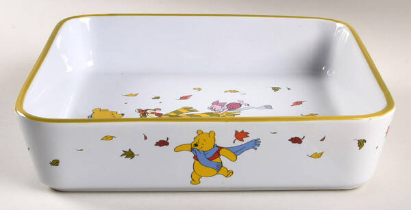 Winnie the Pooh Falling Leaves 9" Square Baker by Zrike