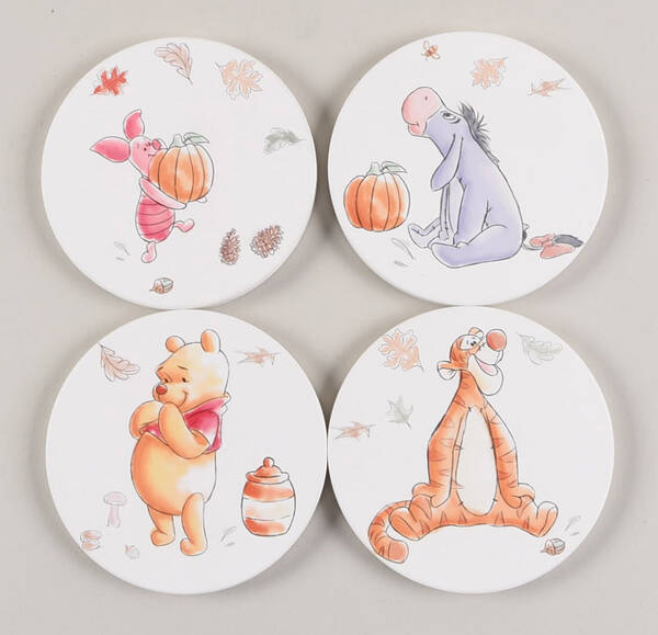Winnie the Pooh Falling Leaves Coaster - Set of 4 Motifs 1-4 by Zrike
