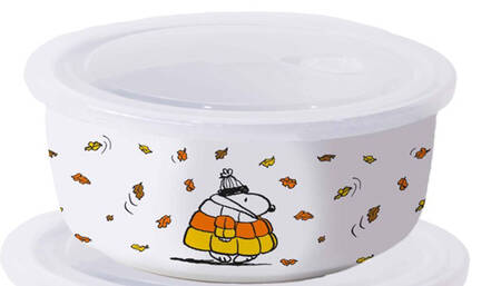 Peanuts Halloween 32 Oz Round Plastic Microwave Bowl w/Vent Lid