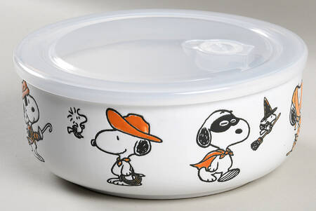 Peanuts Halloween 32 Oz Round Plastic Microwave Bowl w/Vent Lid