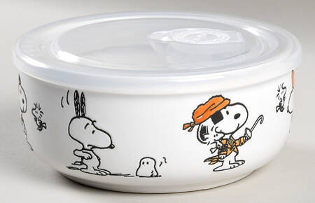 Peanuts Halloween 16 Oz Round Plastic Microwave Bowl w/Vent Lid