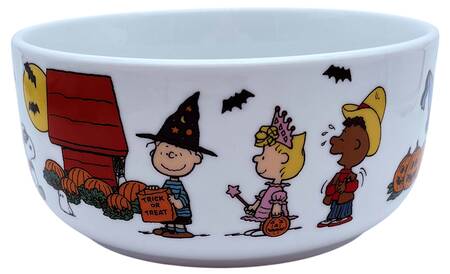 Peanuts Halloween 32 Oz Round Plastic Microwave Bowl w/Vent Lid