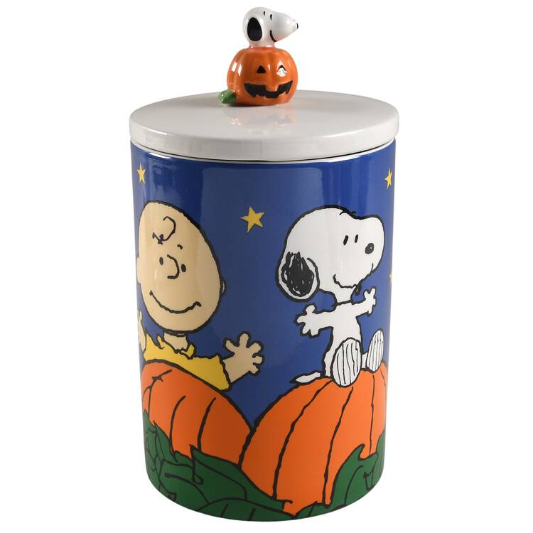 Peanuts Halloween Cookie Jar & Lid