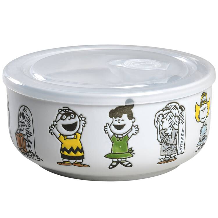 Peanuts Halloween 26 Oz Round Plastic Microwave Bowl & Vented Lid