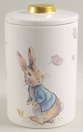 Peter Rabbit Gold Cookie Jar & Lid