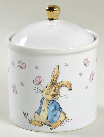 Peter Rabbit Gold Sugar Bowl & Lid