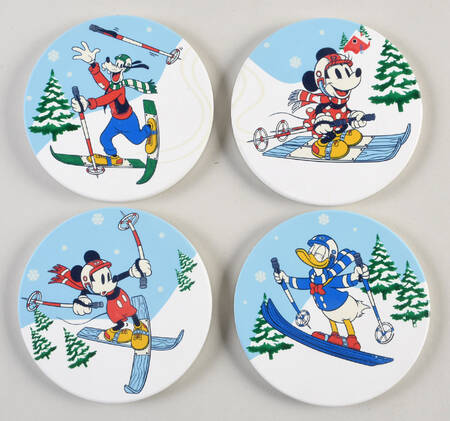 Mickey Mouse and Friends (Miscellaneous) Round Corkback Coaster - Set of 4 Motifs