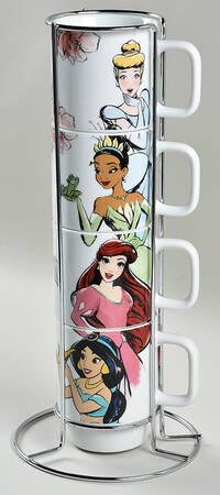 Disney Movies (Miscellaneous) Stackable Mug - Set of 4 & Metal Holder