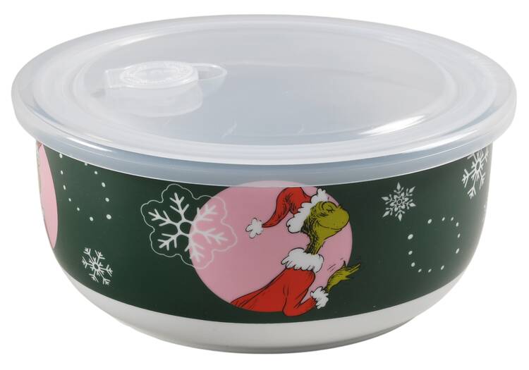 The Grinch (Miscellaneous) 32 Oz Round Plastic Microwave Bowl w/Vent Lid