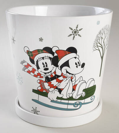 Mickey and Minnie Christmas Fun 7" Planter