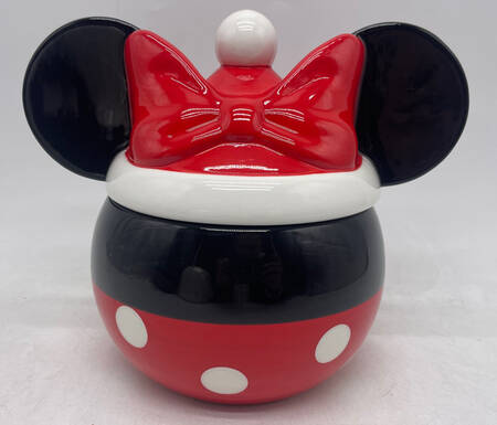 Mickey and Minnie Christmas Fun Figural Cookie Jar & Lid