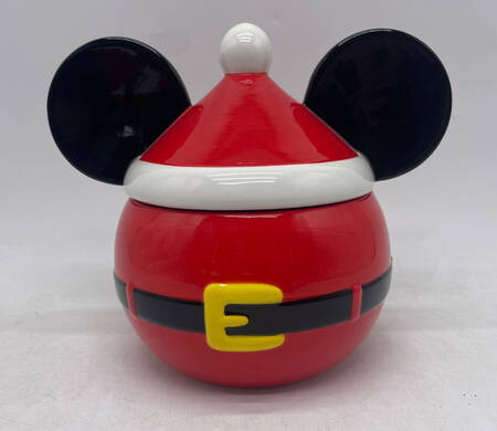 Mickey and Minnie Christmas Fun Figural Cookie Jar & Lid