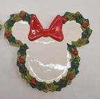 Mickey and Minnie Christmas Fun Figural Appetizer Plate