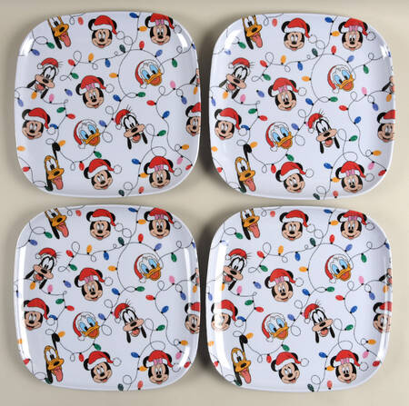 Mickey and Minnie Christmas Fun Melamine Dinner Plate - Set of 4