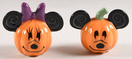 Mickey Pumpkin Figural Salt and Pepper by Zrike
