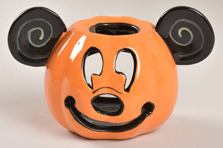 Mickey Pumpkin Jack-O-Lantern Tea Light Candleholder No Lid by Zrike