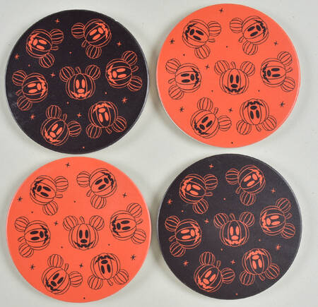 Mickey Pumpkin Coaster Set - 4 Piece (2 COAM1 & 2 COAM2) by Zrike
