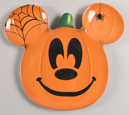 Mickey Pumpkin 12" Round Melamine Tray by Zrike