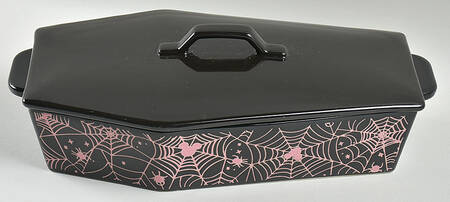 Mickey Spider Web 2 Qt Coffin Shaped Figural Baker & Lid