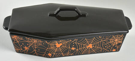 Mickey Spider Web 2 Qt Coffin Shaped Figural Baker & Lid