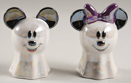 Mickey Spider Web Figural Salt and Pepper