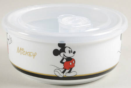 Mickey Gold Signature 16 Oz Round Plastic Microwave Bowl w/Vent Lid