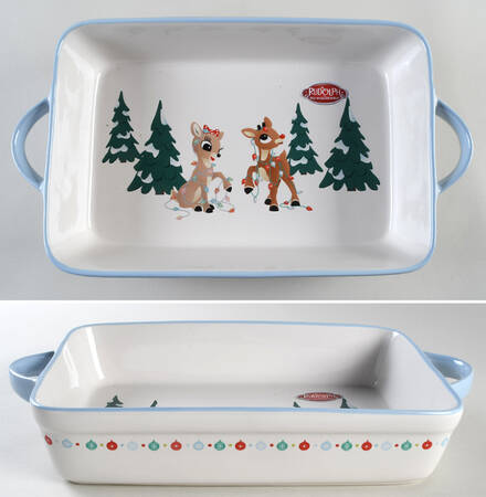 Rudolph Christmas 12" Rectangular Baker