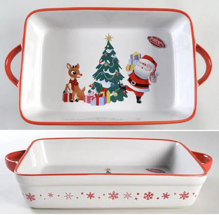 Rudolph Christmas 12" Rectangular Baker