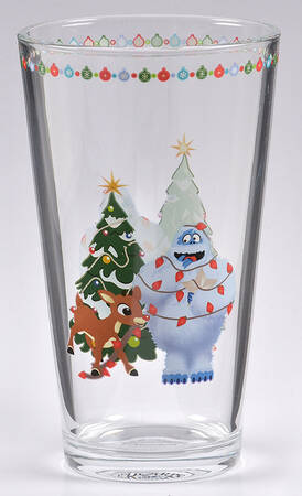 Rudolph Christmas 16 Oz Glassware Tumbler