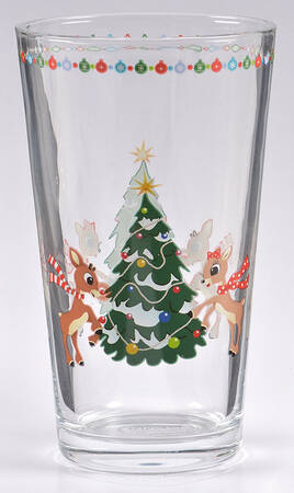 Rudolph Christmas 16 Oz Glassware Tumbler