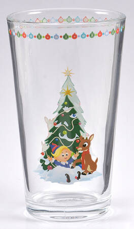 Rudolph Christmas 16 Oz Glassware Tumbler