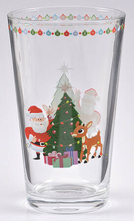 Rudolph Christmas 16 Oz Glassware Tumbler