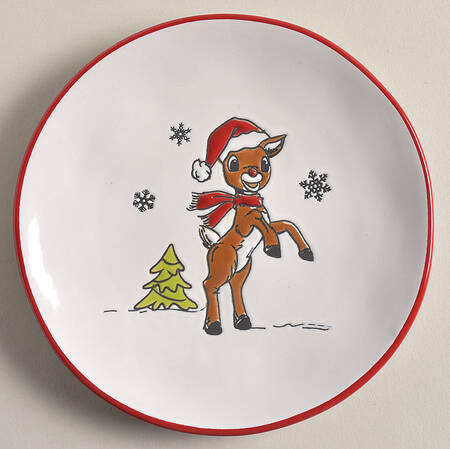 Rudolph Christmas Canape Plate