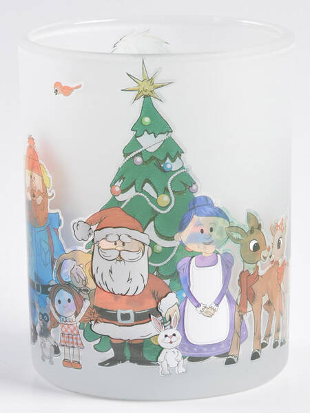 Rudolph Christmas Glassware Double Old Fashioned