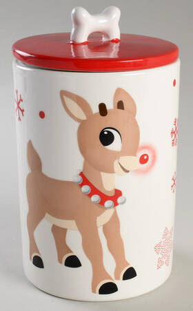 Rudolph Christmas Treat Jar & Lid