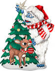 Rudolph Christmas Figural Cookie Jar & Lid
