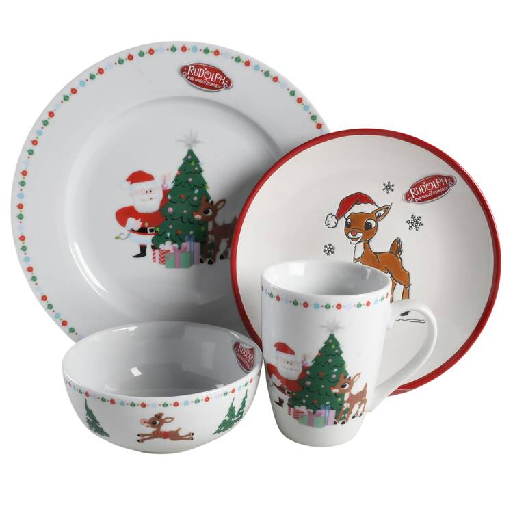 Rudolph Christmas 4 Piece Place Setting