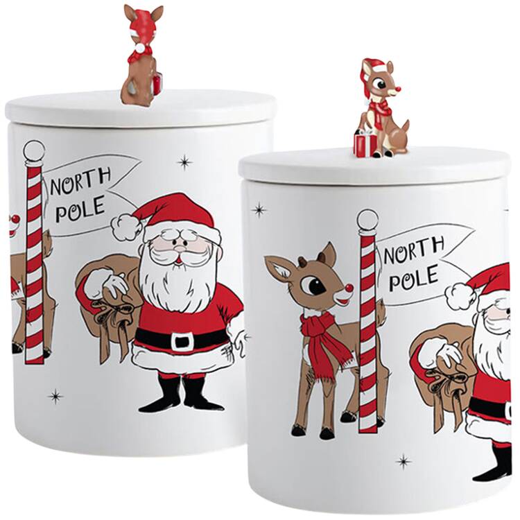Rudolph Christmas Medium Canister & Lid
