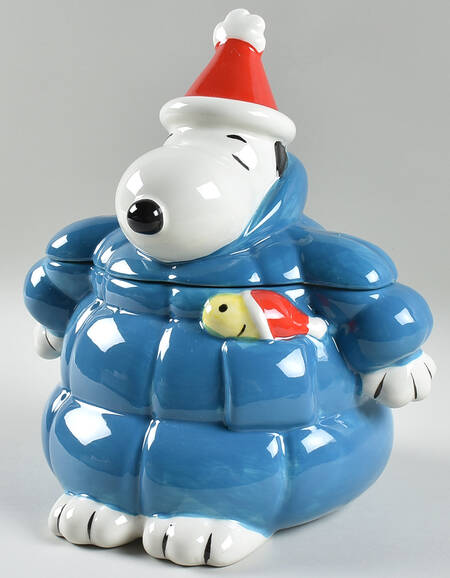 Peanuts Christmas Figural Cookie Jar & Lid