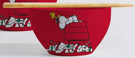 Peanuts Christmas Noodle Bowl & Chopsticks Set