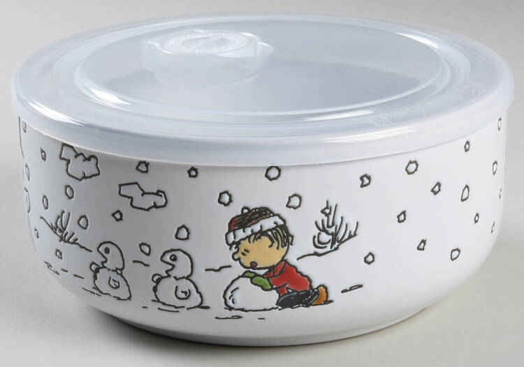 Peanuts Christmas 26 Oz Round Plastic Microwave Bowl & Vented Lid