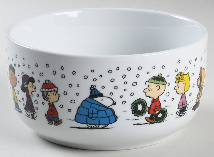 Peanuts Christmas 26 Oz Round Plastic Microwave Bowl No Vented Lid