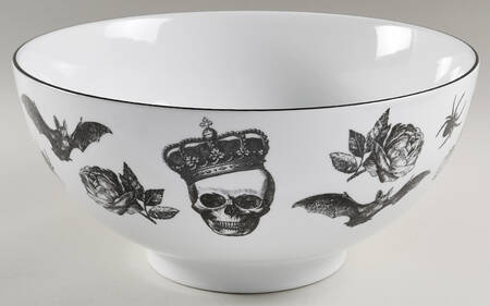 Skull and Butterfly 11" Round Serving Bowl