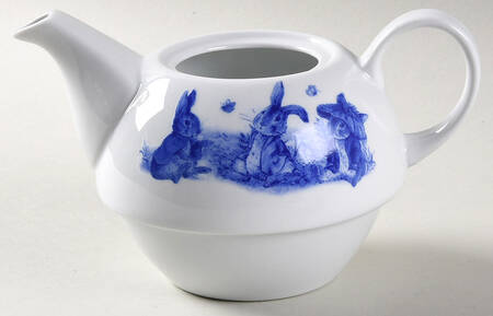 Peter Rabbit Blue Toile Individual Teapot with Cup Teapot No Lid