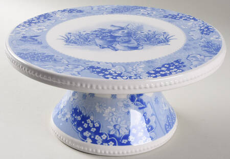 Peter Rabbit Blue Toile Pedestal Cake Stand