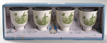 Peter Rabbit Green Toile Single Egg Cup - Set of 4