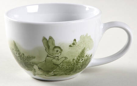 Peter Rabbit Green Toile Flat Cup