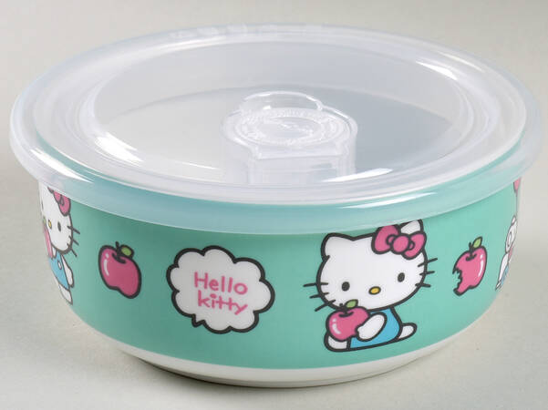 Hello Kitty 16 Oz Round Plastic Microwave Bowl & Vented Lid
